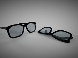 黑框眼镜C4D模型 Geek glasses