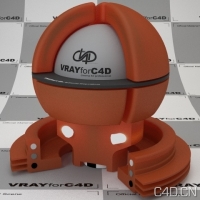 vray for c4d材质：Plastic SSS trasnlucent orange 001