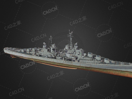 美国海军弗林特7级巡洋舰C4D模型下载Flint 3d model