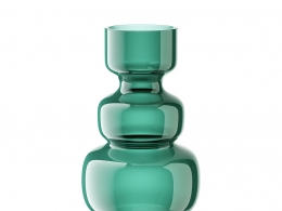 绿波纹玻璃花瓶Bloomingville品牌装饰品3D模型素材下载Glass Vase Green Wave by Bloo