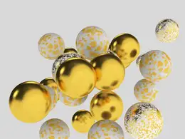 金色球体C4D工程 Gold Spheres
