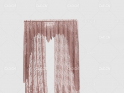 C4D客厅窗帘卧室窗帘室内窗帘模型 Curtain 3D Model-70