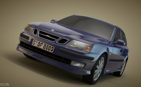 萨博汽车C4D模型 Saab 93