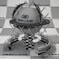 vray for c4d材质：Metal Fence 001