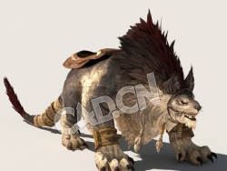 C4D狼王模型（包含骨骼绑定动画) WolfBoss_A01 3D Model