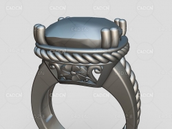 钻戒戒指C4D模型（含3D打印格式.STL）Avalon Allyson 2849 Prassiolite