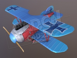 C4D卡通信天翁飞机模型 Albatros D.III Stylised Plane