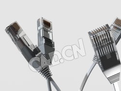 C4D以太网电缆插头模型 Ethernet Cables