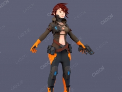 女战士女杀手卡通女性人物C4D模型Nova