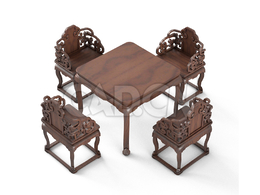 明清风格餐厅家具餐桌椅五件套中式古典家具