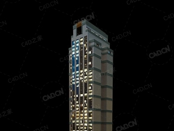 夜间摩天大楼办公楼写字楼C4D模型 Archmodels Vol.103_Night Skyscrapers - model-38