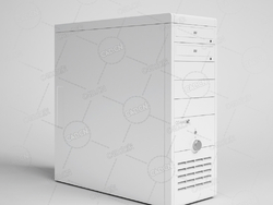 白色电脑主机机箱 Computer host C4D模型下载