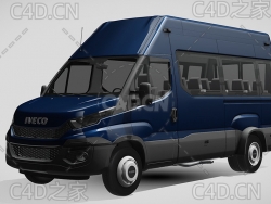 依维柯客车小巴商务车2014-2016款C4D汽车模型下载