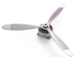 高精度三叶无刷电机PILOTKIN FPV螺旋桨3D模型航模配件虚拟场景素材