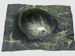 黑色死火山坑地形Gaia Terrain