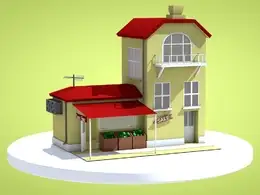 低多边形弹性旋转的楼房C4D模型 Spring Dynamics Cinema 4D