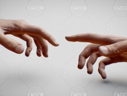 诺基亚经典启动双手指尖触摸C4D模型