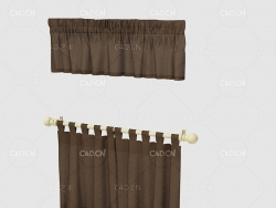 C4D客厅窗帘卧室窗帘室内窗帘模型 Curtain 3D Model-65