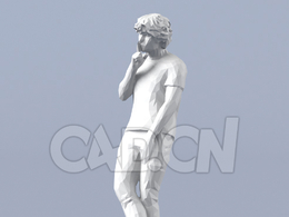 低面多边形卡通人物站着手指挡嘴的男孩模型