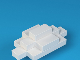 低面卡通云朵块图标模型Block Cloud_4
