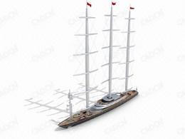 帆船C4D模型 sailboat 3D model（2）