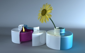 陶瓷烛光渲染素材