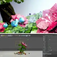 C4D像素花场景动画制作中文视频教程