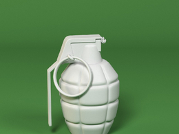 低面卡通手榴弹图标模型grenade