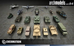 军事设备3D模型（坦克 飞机 舰艇 装甲车）Archmodels vol 84