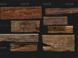 废旧木材木料木块木板C4D OCTANE模型 Aset wood board