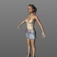 短裙少女C4D模型（带绑定） Woman03 c01