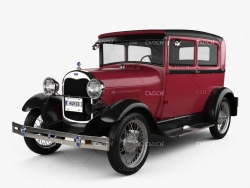 福特老爷车 古董车 Ford Model A Tudor 1929 3D model