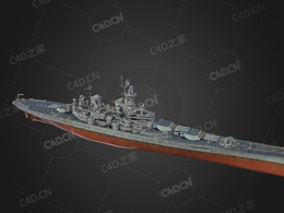 美国海军依阿华级战列舰C4D模型下载Iowa 3d model