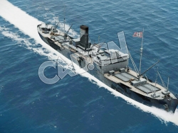 C4D海军舰艇军舰舰船-企鹅号辅助巡洋舰模型 Auxiliary Cruiser Penguin 3d Model