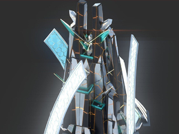 未来科幻创意摩天大楼建筑c4d模型 Sci-Fi Futuristic Future Fantasy City Building-3