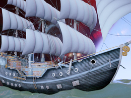 漂流瓶里的海盗船模型