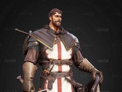 手拿长剑盾牌的中世纪骑士 Knight