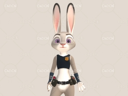 疯狂动物城兔子警察朱迪霍普斯卡通角色C4D模型Judy
