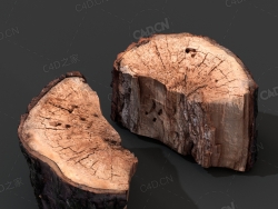 C4D断裂的树桩模型下载 stump_4