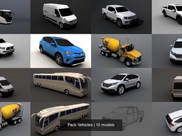10辆汽车C4D模型 CGTrader – Pack Vehicles 3D Model Collection