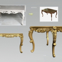 欧式家具：方桌3D模型（STL雕刻模型）