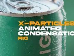 C4D模型表面水珠动画生成预设工程X-Particles Animated Condensation Rig