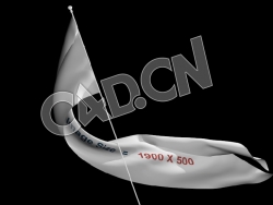 C4D左右摇摆的旗帜动画模型