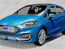 福特嘉年华5门汽车2022款C4D汽车模型下载