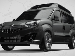 沃克斯豪尔高顶货物运输车大型MPV商务车2015款C4D汽车模型下载