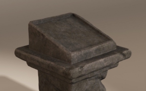 破损的纪念石碑、石台C4D模型 The Memorial Plaque