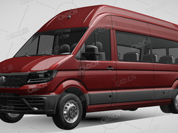 大众商务面包车商务车商用车2018款C4D汽车模型下载