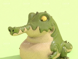 大肚鳄鱼卡通角色C4D模型 crocodile 3d model