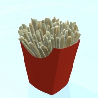 快餐模型：薯条C4D模型 Fastfood Fries