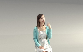 坐着的年轻女人3D扫描模型 woman
